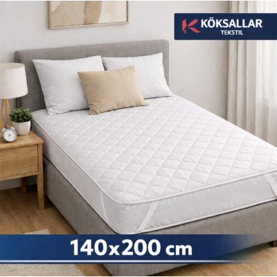 Çift Kişilik 140x200 cm Dört Köşe Lastikli Kapitone Alez – Yatak Koruyucu